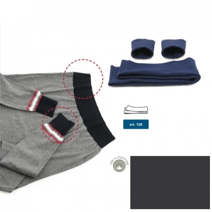 Bords en jersey de coton - Gris mèlangè foncè