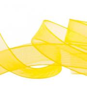 Ruban Organdi avec bordures renforcées 10mm - Jaune