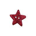 Bouton - Red Glitter Star, Small