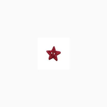 Bouton - Red Glitter Star, Small