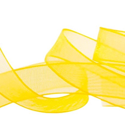 Ruban Organdi avec bordures renforcées 10mm - Jaune