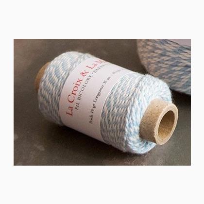 Cordon bicolore blanc/marine Baker\'s twine