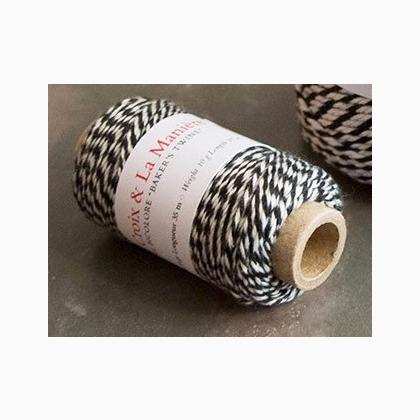 Cordon bicolore blanc/noir Baker\'s twine