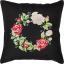 Coussin - Couronne de rose - Noir