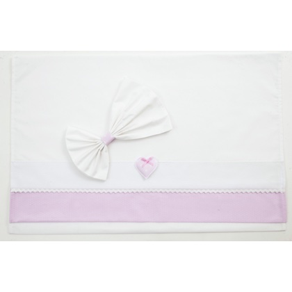 Drap lit Coeur - Rose - 90x120cm.