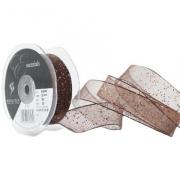 Ruban Random Glitter 25mm - Brun