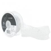 Ruban Random Glitter 25mm - Blanc