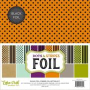 Set Papier pour décorations - Black Foil Dots & Stripe