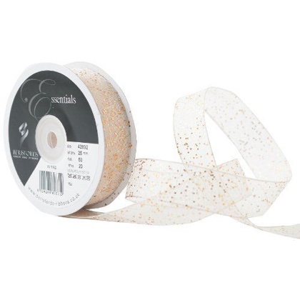 Ruban Random Glitter 25mm - Crème
