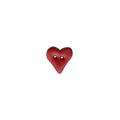 Bouton Dark Red Plain Folk Heart, Extra Small