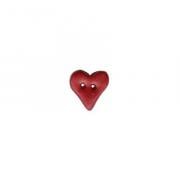 Bouton Dark Red Plain Folk Heart, Small