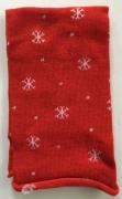 Tubulaire Élastique - Flocons de neige - Rouge/Blanc - 30x8cm.