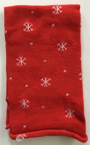 Tubulaire Élastique - Flocons de neige - Rouge/Blanc - 30x8cm.