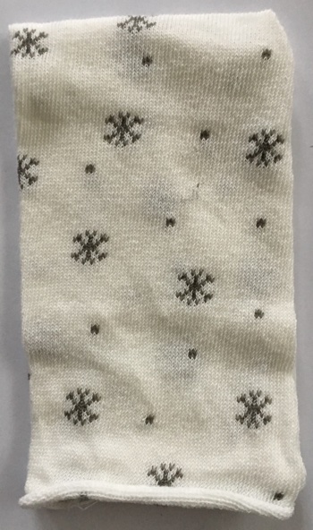 Tubulaire Élastique - Flocons de neige - Gris/Blanc - 30x8cm.