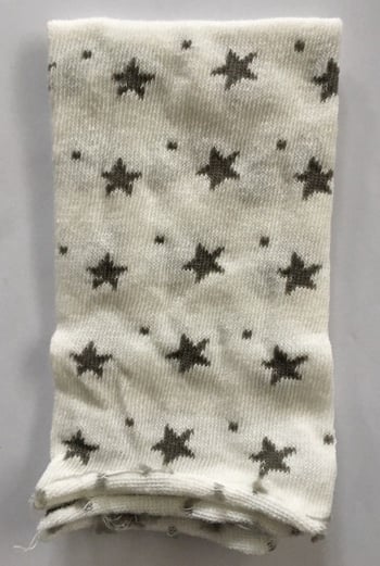 Tubulaire Élastique - Étoiles - Gris/Blanc - 30x8cm.