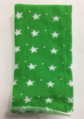 Tubulaire Élastique - Étoiles - Vert/Blanc - 30x8cm.