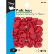 Boutons pression en plastique - Coeur rouge