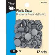 Boutons pression en plastique - Argent rond