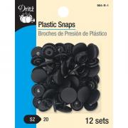 Boutons pression en plastique - Noir rond
