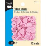 Boutons pression en plastique - Coeur rose