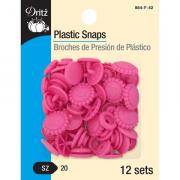 Boutons pression en plastique - Fleur rose avec sourire