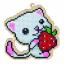 Chaton à la fraise