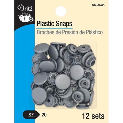 Boutons pression en plastique - Argent rond