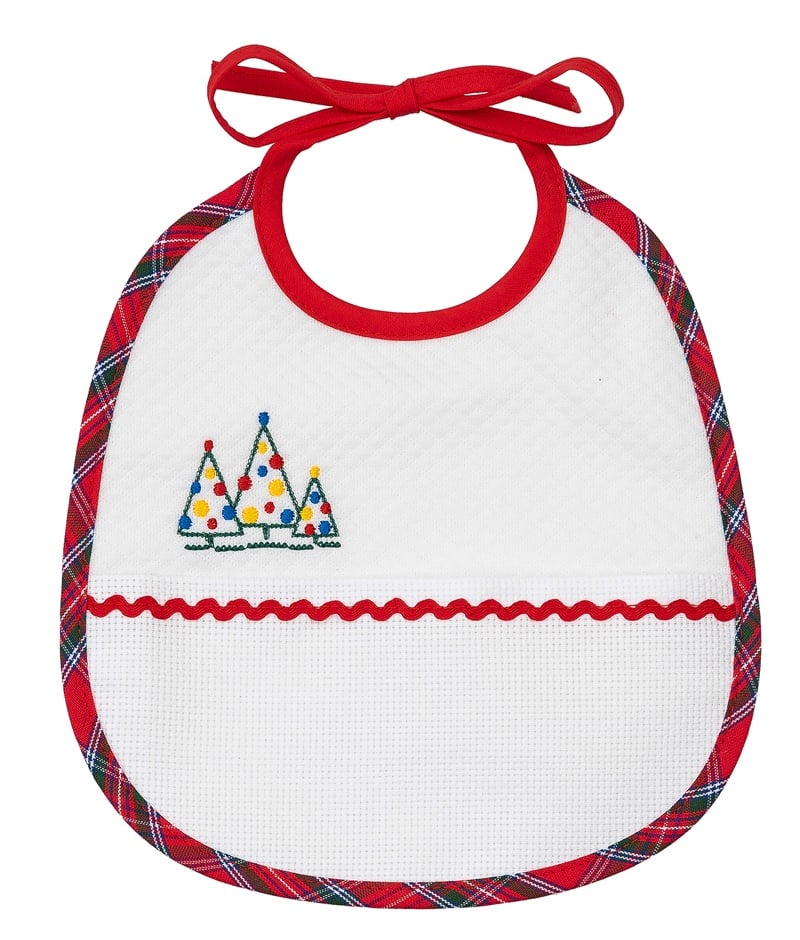Bavoir - Trois Arbres de Noël de Filet - Enfants - Supports à broder