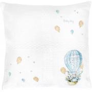Coussin - Baby Boy - Rabbit in a flying balloon