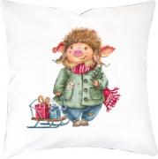 Coussin - Christmas Pig with gifts