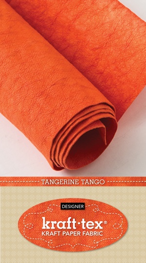 Tissu papier simili cuir Kraft-tex® - Mandarine Tango