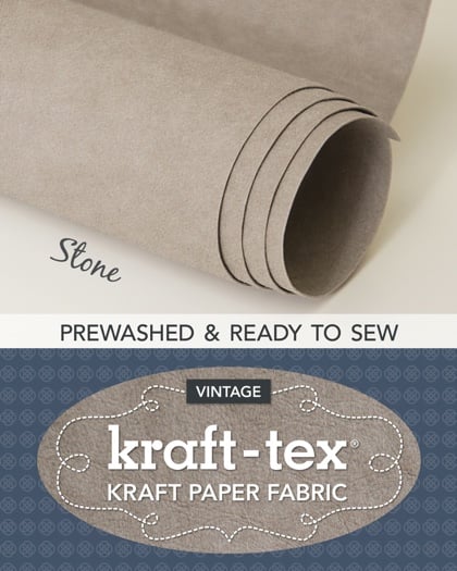 Tissu papier simili cuir Kraft-tex® - Pierre prélavé