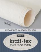 Tissu papier simili cuir Kraft-tex® - Blanc prélavé
