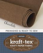 Tissu papier simili cuir Kraft-tex® - Chocolat prélavé