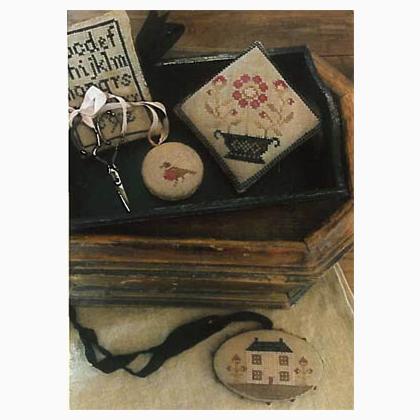 Farmhouse Sampleer Pinkeep,Pin Disk, Scissor Fob & Needle