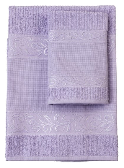 Lot de 2 serviettes - Verona - Lilas