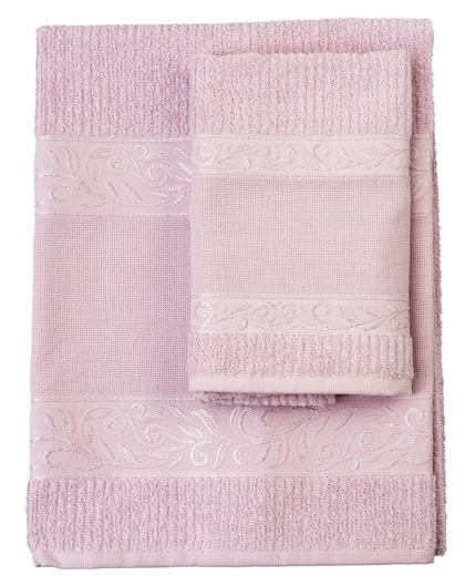 Lot de 2 serviettes - Verona - Rose