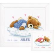 Sampler de naissance - Snoozing Teddy Bear