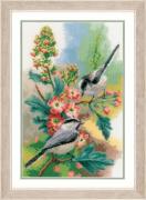 Chickadees & blossoms