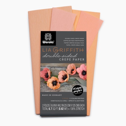 Kit papier crépon - Chèvrefeuille/Corail & Apricot/Rose