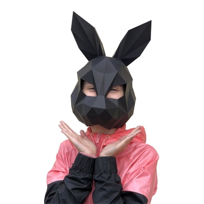 Masque de lièvre noir - Kit Papercraft