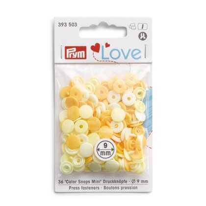 Boutons pression Prym Love - Jaune Clair 9mm.