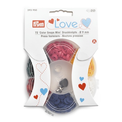 Boutons pression Prym love - 12 x 6 couleurs + jeu d\'outils