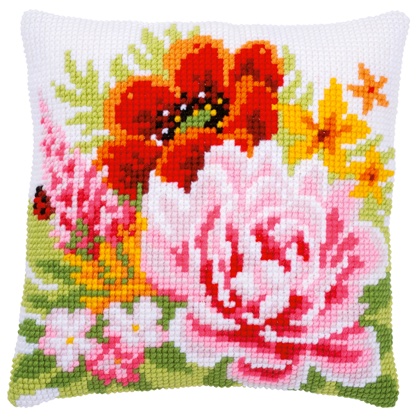 Coussin : Fleurs colorées