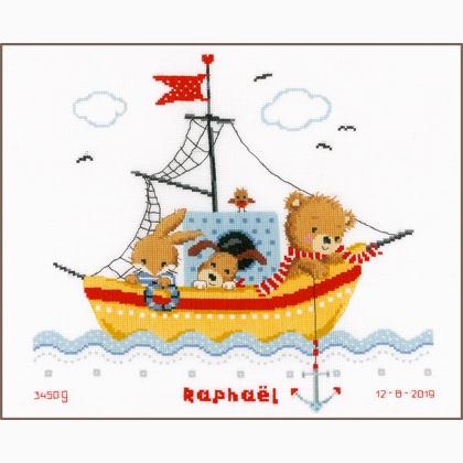 Sampler de naissance - Bateau à voile