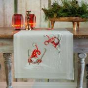 Chemin de table - Gnomes de Noël en ski