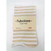 Tubulaire Élastique - Lignes - Blanc/Beige - 30x8cm.