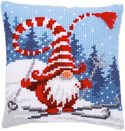 Coussin Gnome de Noël en ski II