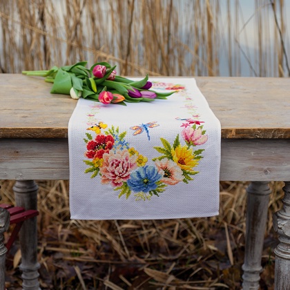 Chemin de table - Fleurs colorées