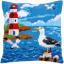 Coussin : Phare et mouettes